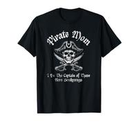 Maman Pirate, Capitaine de These Here Scallywags White Aged T-Shirt