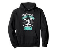 Maman Pom-Pom Girl ma Fille préférée Aqua Teal Sweat à Capuche