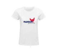 Maman Poule T-Shirt - Le Cadeau Parfait pour la Fêtes des Mères (FR/ES, Alpha/Lettres, M, Taille Normale, Taille Normale, Blanc)