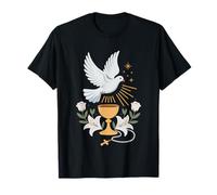 Maman Premiere Communion Rosaire Croix Florale Art T-Shirt