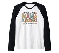 Maman priante élevant des Guerriers Forte mère Manche Raglan