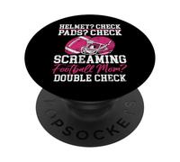 Maman Qui crie au Football ? Double Check Football Mom PopSockets PopGrip Adhésif