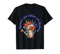 Maman Qui Cultive Son Bonheur Floral Vintage T-Shirt