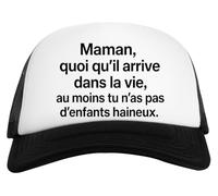 Maman Quoi Qu’il Arrive dans La Vie Au Moins Tu N’as Un Verre Bière Agresser Tasse Casquette De Baseball Unisexe Blanche Et Noire Baseball Cap Unisex Black White