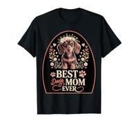 Maman Teckel Best Doxie Mom Ever Motif Fleuri T-Shirt Graphique avec Valeur