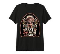 Maman Teckel Best Doxie Mom Ever Motif Fleuri T-Shirt Haut de Gamme