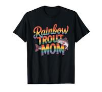 Maman Truite Arc en Ciel Femme Qui Peche La Mouche Pecheuse T-Shirt