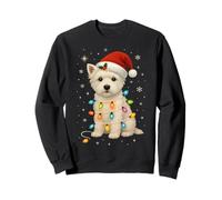 Maman Westie Chien West Highland White Terrier Lumière Noël Sweatshirt