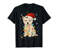 Maman Westie Chien West Highland White Terrier Lumière Noël T-Shirt