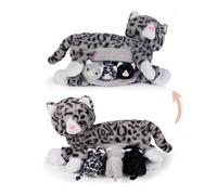Mamanimals Doudou Chat avec 3 bébés Chats, bébé se Range dans Le Ventre avec Fermeture éclair, tétines magnétiques à tétiner, Ensemble en Peluche de qualité supérieure pour Enfants, Cadeau pour