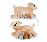 Mamanimals Doudou pour Chien avec 3 bébés Chiots, bébé dans Le Ventre avec Fermeture éclair, tétines magnétiques à tétiner, Ensemble de Peluche de qualité supérieure pour Enfants, Cadeau pour Enfants