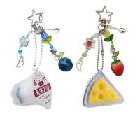 Mamarmot Lot de 2 sangles de téléphone portable Anime Goj Geto Figure Y2k chaîne de téléphone perlée poisson porte-bonheur étoile porte-clés breloque, Small, Acrylique, Pas de gemme