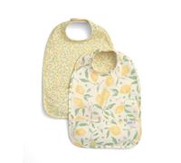 Mamas & Papas Lot de 2 bavoirs pour bébé Motif prairie citron