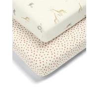 Mamas & Papas Lot de 2 draps-housses pour berceau/lit, motif jungle