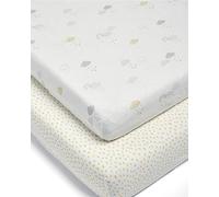 Mamas & Papas Lot de 2 draps-housses pour lit bébé Dream Upon A Cloud Gris nuage