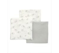 Mamas & Papas Lot de 3 grands carrés en mousseline de coton, éléphant
