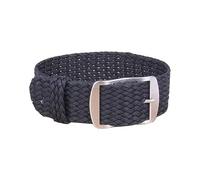 MAMA'S PEARL 16mm 18mm 20mm 22mm couleur unie Perlon tissé Nylon bracelets de montre Bracelet tissu tissé montre Bracelet bande boucle ceinture noir bleu(Black,20mm)
