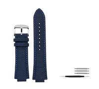 MAMA'S PEARL Bracelet De Montre Convexe En Nylon Et Cuir For Homme, Compatible For Casio Edifice EFB-680 ECB-10PB/DP/YD/HR GST-B400 26 X 14 Mm 26 X 12 Mm(Blue pin,26.14mm)