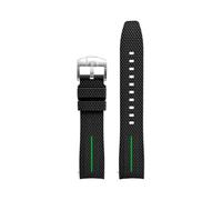 MAMA'S PEARL Bracelet De Montre En Caoutchouc À Extrémité Incurvée De 20 Mm For Omega X, Compatible For Swatch Joint, For MoonSwatch Planet, Compatible For Seamaster 300, Rolex(Black-green)