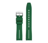 MAMA'S PEARL Bracelet De Montre En Caoutchouc À Extrémité Incurvée De 20 Mm For Omega X, Compatible For Swatch Joint, For MoonSwatch Planet, Compatible For Seamaster 300, Rolex(Dark green-white)