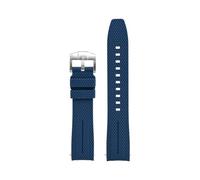 MAMA'S PEARL Bracelet De Montre En Caoutchouc À Extrémité Incurvée De 20 Mm For Omega X, Compatible For Swatch Joint, For MoonSwatch Planet, Compatible For Seamaster 300, Rolex(Royal blue)
