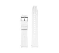 MAMA'S PEARL Bracelet De Montre En Caoutchouc À Extrémité Incurvée De 20 Mm For Omega X, Compatible For Swatch Joint, For MoonSwatch Planet, Compatible For Seamaster 300, Rolex(White)