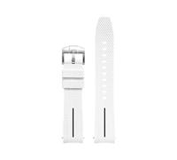 MAMA'S PEARL Bracelet De Montre En Caoutchouc À Extrémité Incurvée De 20 Mm For Omega X, Compatible For Swatch Joint, For MoonSwatch Planet, Compatible For Seamaster 300, Rolex(White-black)