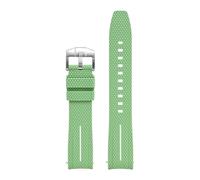 MAMA'S PEARL Bracelet De Montre En Caoutchouc À Extrémité Incurvée De 20 Mm For Omega X, Compatible For Swatch Joint, For MoonSwatch Planet, Compatible For Seamaster 300, Rolex(Light green-white)