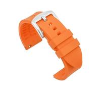 MAMA'S PEARL Bracelet De Montre En Silicone 20 Mm, 22 Mm, 24 Mm, Étanche, Sport, For Hommes, For Rolex, For Seiko, Bracelet De Rechange(Orange-silver buckle,20mm)