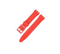 MAMA'S PEARL Bracelet de montre en silicone for Swatch, étanche, résistant for la transpiration, souple et confortable, multicolore, for homme et femme, 17 mm et 19 mm(Red,17mm)