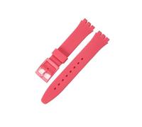 MAMA'S PEARL Bracelet de montre en silicone for Swatch, étanche, résistant for la transpiration, souple et confortable, multicolore, for homme et femme, 17 mm et 19 mm(Rose,17mm)