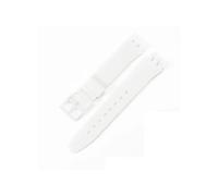 MAMA'S PEARL Bracelet de montre en silicone for Swatch, étanche, résistant for la transpiration, souple et confortable, multicolore, for homme et femme, 17 mm et 19 mm(White,19mm)