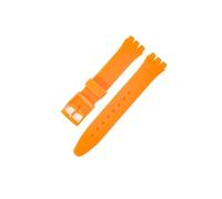 MAMA'S PEARL Bracelet de montre en silicone for Swatch, étanche, résistant for la transpiration, souple et confortable, multicolore, for homme et femme, 17 mm et 19 mm(Orange,17mm)