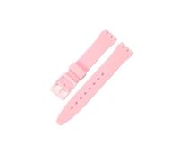MAMA'S PEARL Bracelet de montre en silicone for Swatch, étanche, résistant for la transpiration, souple et confortable, multicolore, for homme et femme, 17 mm et 19 mm(Pink,17mm)