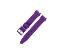 MAMA'S PEARL Bracelet de montre en silicone for Swatch, étanche, résistant for la transpiration, souple et confortable, multicolore, for homme et femme, 17 mm et 19 mm(Purple,19mm)