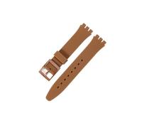 MAMA'S PEARL Bracelet de montre en silicone for Swatch, étanche, résistant for la transpiration, souple et confortable, multicolore, for homme et femme, 17 mm et 19 mm(Brown,19mm)