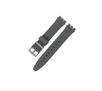 MAMA'S PEARL Bracelet de montre en silicone for Swatch, étanche, résistant for la transpiration, souple et confortable, multicolore, for homme et femme, 17 mm et 19 mm(Gray,17mm)