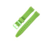 MAMA'S PEARL Bracelet de montre en silicone for Swatch, étanche, résistant for la transpiration, souple et confortable, multicolore, for homme et femme, 17 mm et 19 mm(Green,17mm)