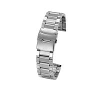 MAMA'S PEARL Bracelet De Montre Universel for Extrémité Plate En Acier Inoxydable, Compatible For Seiko, Compatible For Rolex, For Hommes Et Femmes, Accessoires(Silver 3 beads,24mm)