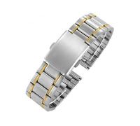 MAMA'S PEARL Bracelet De Montre Universel for Extrémité Plate En Acier Inoxydable, Compatible For Seiko, Compatible For Rolex, For Hommes Et Femmes, Accessoires(Silver gold,18mm)