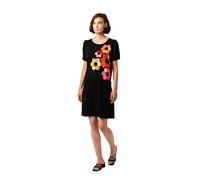 MAMATAYOE Robe Avant-Garde pour Femme Robe Noire Fluide à Manches Bouffantes, Encolure Ronde et Broderie, Tailles S-XXL