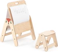 MamaToyz Table en bois pour enfants & table à dessin renard naturel 60x30x50 cm