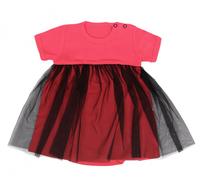 Mamatti Jupe en tulle, manche à col, Souris - rose foncé, noir, taille 74
