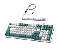 MAMBASANKE K6 Pro 96% 3 Modes Clavier de Jeu Mécanique Hot Swap 4000mAh 2.4Ghz/Bluetooth 5.0/Clavier Filaire avec Câble USB Enroulé Type-C 9 RVB Rétroéclairé Bleu Commutateur pour Mac -Vert