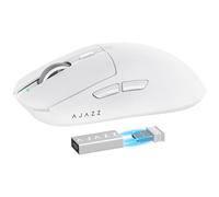 MAMBASNAKE AJAZZ AJ139PRO SUPERLIGHT Souris Gamer sans Fil, 59g Ultra-Léger Souris Gaming, 26000DPI, Capteur PixArt 3395, 2.4G/Filaire Rechargeable, G502, Batterie 300Heures, Pieds PTFE, PC/Mac, Blanc