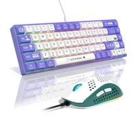 MAMBASNAKE AJAZZ AK680 Mechanical Keyboard, 68 Key 60 Percent Hot Swappable Gaming Keyboard + 6 Adjustable DPI 6400 Gaming Mouse with 6 RGB Light, for PC/Mac/Laptop Gamer (Red Linear Switch)