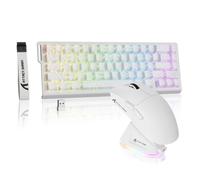 MAMBASNAKE × Attack Shark Clavier et Souris sans Fil à commutateurs magnétiques, Clavier à déclenchement Rapide 8 khz, Souris Gaming trimode 59g pour pc/Mac(Blanc)