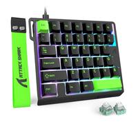 MAMBASNAKE Attack Shark M36HE Clavier filaire à une main, 8K polling et 0,125 ms, déclencheur réglable, Hot-Swappab, touches PBT, RVB, support du pilote Web, clavier de jeu pour PC/joueur Noir