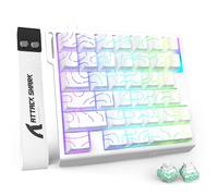 MAMBASNAKE Attack Shark M36HE Clavier filaire à une main, polling 8K et 0,125 ms, déclencheur réglable, Hot-Swappab, touches PBT, RVB, support du pilote Web, clavier de jeu pour PC/joueur Blanc