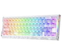 MAMBASNAKE Attack Shark R68 HE Clavier Rapid Trigger Fibre Carbone, Filaire 8KHz Magnétique, Précision RT 0,005mm, Touches Carbone Forgé, Amortissement Acoustique 6 Couches, Dual Driver, Blanc